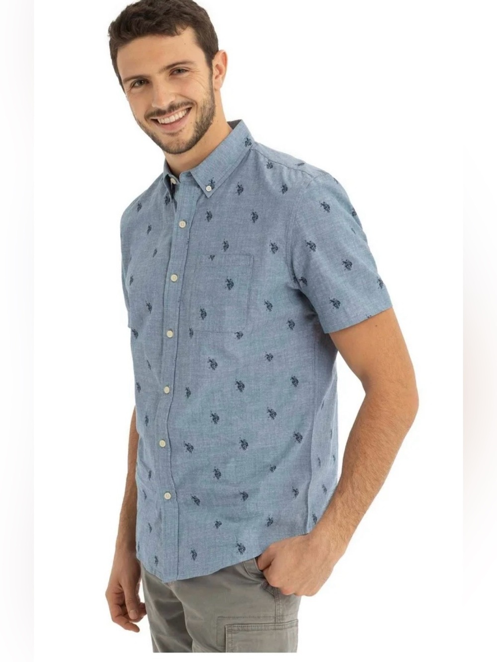 U.S. Polo Assn. Men's Short Sleeve Buttondown Shirt Size 2XL